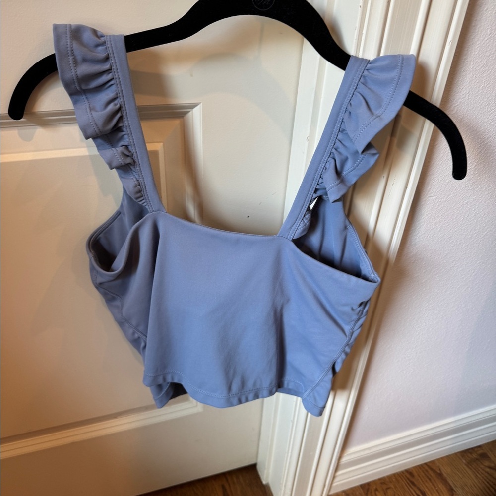 Blogilates Women's Ruffled Blue Top - Picture 2 of 3